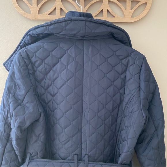 Vince Camuto Belted Quilted Jacket Blue Sz Small - Picture 11 of 12